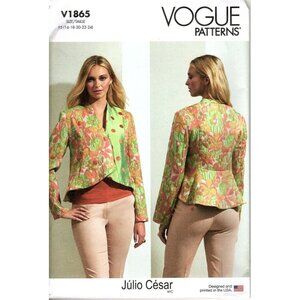 Vogue V1865 Misses 16 to 24 Julio Cesar Lined Jacket Sewing Pattern New